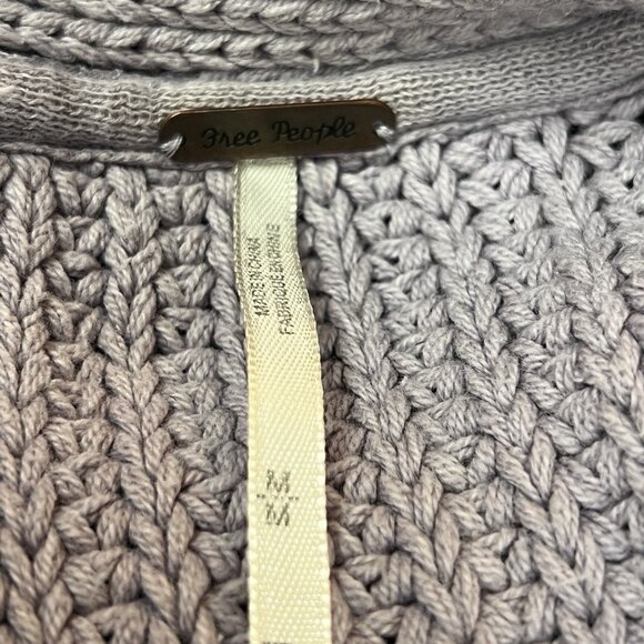 Free People Nightingale Cardi Purple Lavender Size M Medium Cardigan Chunky Knit - Picture 4 of 8